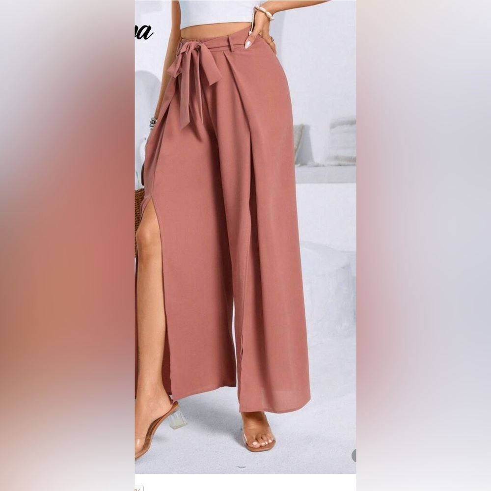 SHEIN Dusty Rose Wide-Leg Skirt - Picture 5 of 11